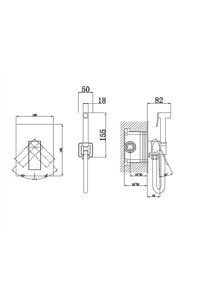 Гигиенический душ D&K Bayern.Liszt DA1515001 хром купить в интернет-магазине сантехники Sanbest