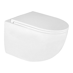 Унитаз подвесной Azario Terso AZ-092E-UQ3 белый, безободковый, с крышкой микролифт, слив торнадо купить в интернет-магазине Sanbest
