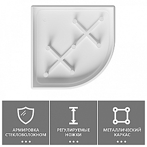 Душевой поддон Abber 90х90 AD3A090 белый купить в интернет-магазине Sanbest