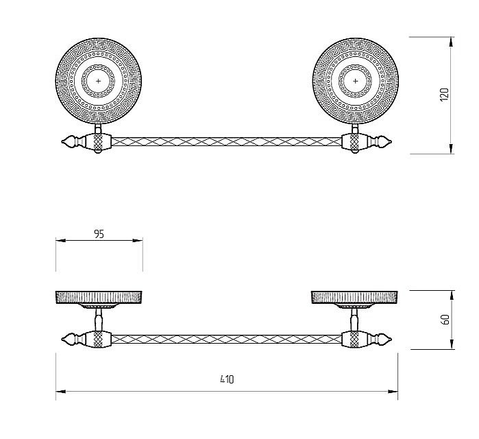 Полотенцедержатель Migliore MONTECARLO 32747 бронза купить в интернет-магазине сантехники Sanbest