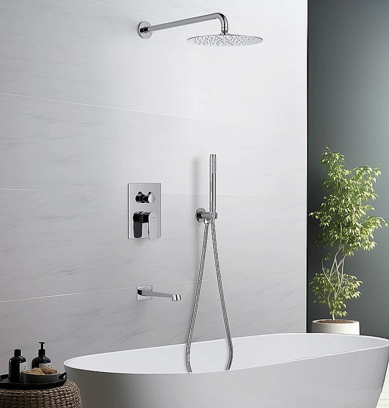 Душевая система Aquatek Оберон AQ1273CR хром купить в интернет-магазине сантехники Sanbest