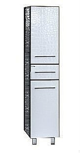 Пенал напольный Misty Гранд Lux Croco 35 бело-черный для ванной в интернет-магазине сантехники Sanbest