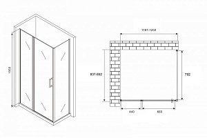 Душевой уголок ABBER Sonnenstrand AG04120MS-S85M 120x85 стекло матовое/профиль хром купить в интернет-магазине Sanbest