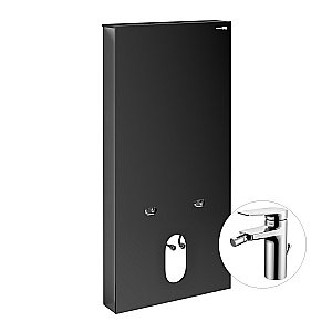 Инсталляция для биде со смесителем WasserKraft Naab 86BDT.050.BL.SQ3206 черная панель/смеситель хром купить в интернет-магазине сантехники Sanbest