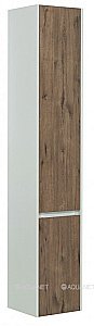 Шкаф-пенал Aquanet Клио 274750 35 белый глянец/Дуб Веллингтон для ванной в интернет-магазине сантехники Sanbest