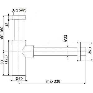 Сифон для раковины Boheme 609-SGM сталь глянец купить в интернет-магазине сантехники Sanbest