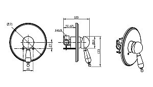 Смеситель для душа Boheme Tradizionale Oro 285 купить в интернет-магазине сантехники Sanbest