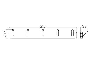 Вешалка с 5 крючками для ванной WONZON & WOGHAND STILL, Хром (WW-6655) купить в интернет-магазине сантехники Sanbest
