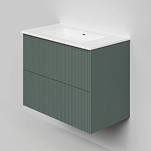 Тумба с раковиной La Fenice Terra Twin 80 FNC-01-TER-G-80-2 серо-зеленая матовая для ванной в интернет-магазине Sanbest