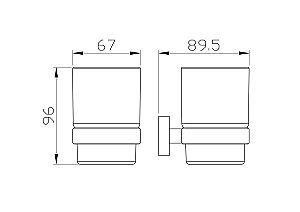 Стакан для зубных щеток с держателем WONZON & WOGHAND GRAFFITY, Темный графит (WW-9321-BGM) купить в интернет-магазине сантехники Sanbest