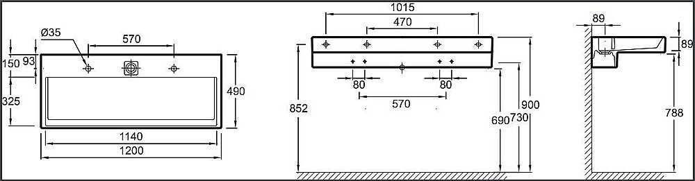 Раковина Jacob Delafon TERRACE 120 EXB112-00 белая купить в интернет-магазине Sanbest