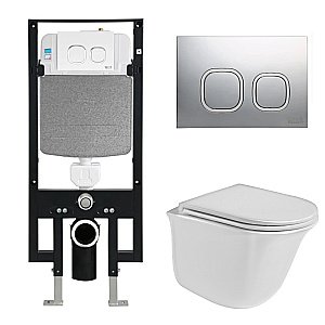 Унитаз с инсталляцией WeltWasser AMBERG 497 + TELBACH 004 GL-WT + AMBERG RD-CR купить в интернет-магазине Sanbest