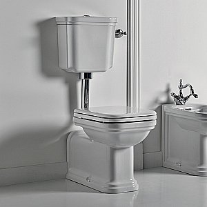 Унитаз напольный Kerasan Waldorf 4116 c низким бачком 4182 Белый/кнопка хром купить в интернет-магазине Sanbest