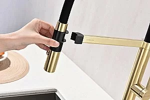 Смеситель для кухни Paulmark Leader Le214101-LG светлое  золото купить в интернет-магазине сантехники Sanbest