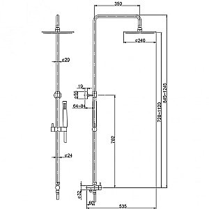 Душевая система PAINI RS T2 50CR191ART9P3 хром купить в интернет-магазине сантехники Sanbest
