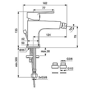 Смеситель для биде Vidima Hype BA397AA купить в интернет-магазине сантехники Sanbest