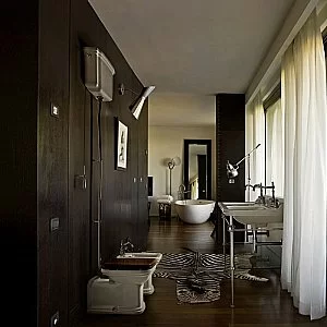 Унитаз напольный Kerasan Waldorf 4116 с высоким бачком 4180 Белый/хром купить в интернет-магазине Sanbest