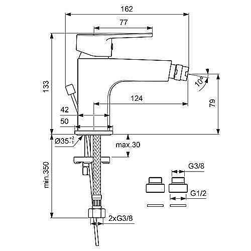 Смеситель для биде Vidima Hype BA397AA купить в интернет-магазине сантехники Sanbest