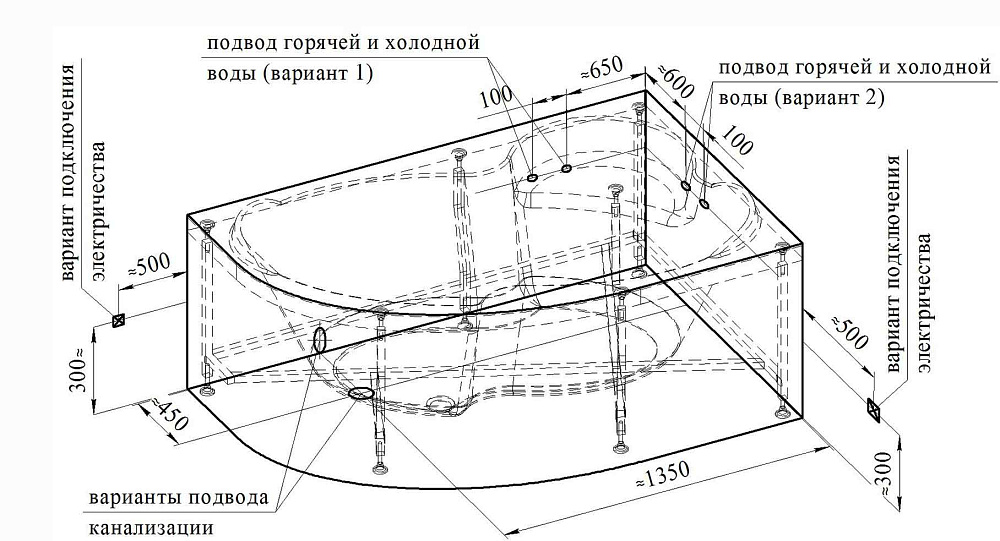 Ванна акриловая Vannesa Ирма 2-78-0-9-217 169х110 купить в интернет-магазине Sanbest