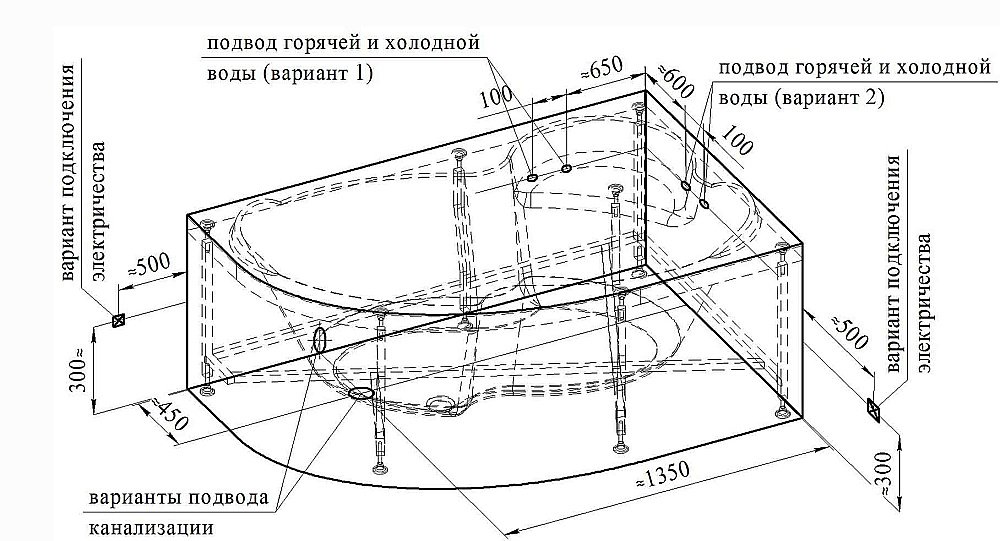 Ванна акриловая Vannesa Ирма 2-78-0-9-217 169х110 купить в интернет-магазине Sanbest