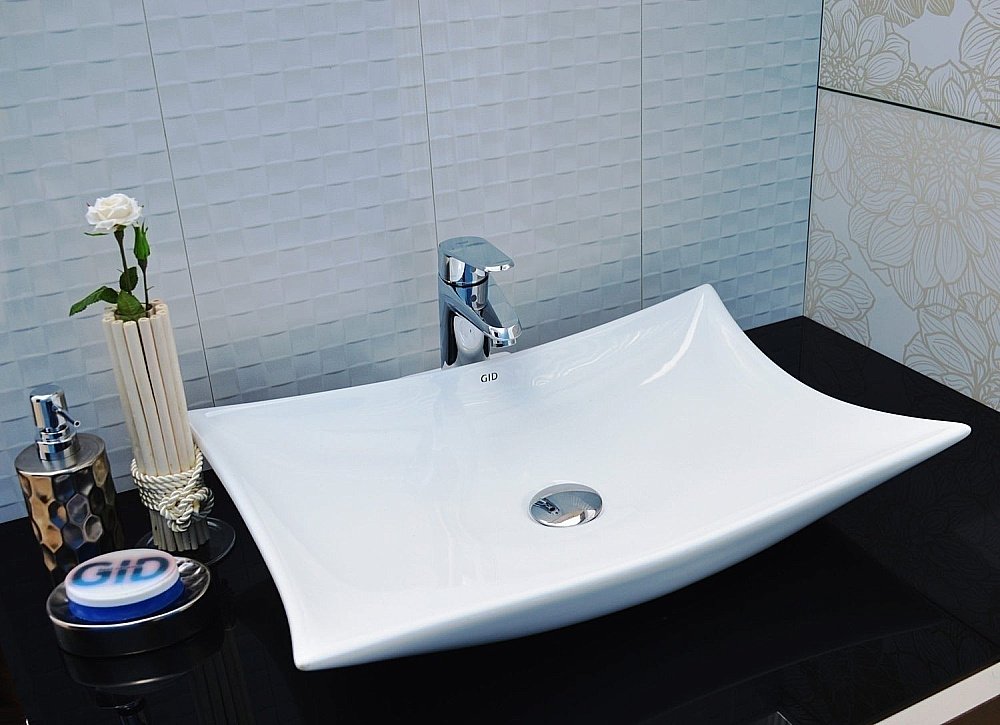 Раковина накладная Gid Creativo 56 N9176 51129 белая купить в интернет-магазине сантехники Sanbest