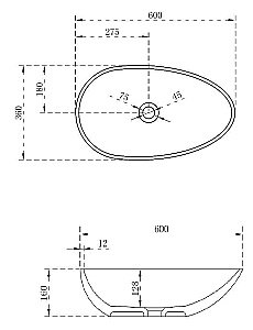 Раковина накладная NT Bagno Napoli 60 NT404 белая матовая купить в интернет-магазине Sanbest