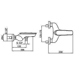 Смеситель ванны с душем Webert Aria AI850102844 купить в интернет-магазине сантехники Sanbest