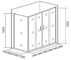 Душевой уголок Good Door Infinity WTW-TD+SP 160х70 стекло рифленое/профиль хром купить в интернет-магазине Sanbest