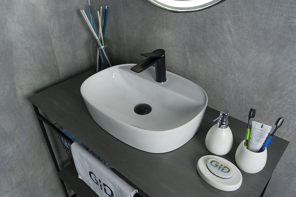 Раковина накладная Gid Lago 50 N9045 51166 белая купить в интернет-магазине Sanbest