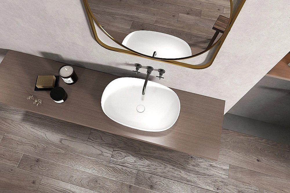 Раковина накладная ABBER Stein AS2633 белая матовая купить в интернет-магазине Sanbest