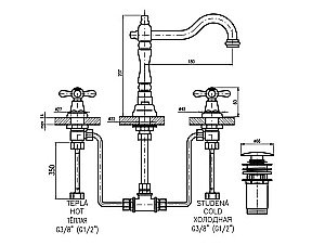 Смеситель для раковины RAV-Slezak MORAVA RETRO MK132.5SM бронза купить в интернет-магазине сантехники Sanbest