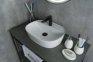 Раковина накладная Gid Lago 50 N9045 51166 белая купить в интернет-магазине Sanbest