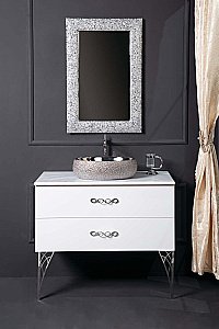 Тумба с раковиной Armadi Art Neoart 80 со столешницей белая для ванной в интернет-магазине Sanbest