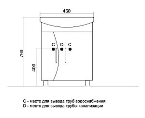 Тумба с раковиной MIXLINE ЭТАЛОН 52 белая для ванной в интернет-магазине Sanbest