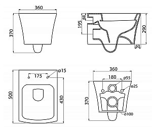 Унитаз подвесной BelBagno REGINA BB104CH безободковый, с крышкой микролифт купить в интернет-магазине Sanbest