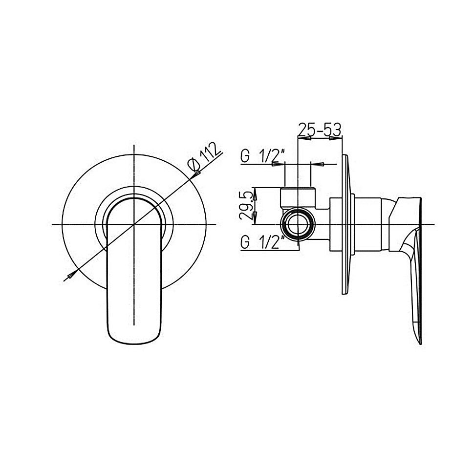 Смеситель для душа PAINI Nove 09CR690 хром купить в интернет-магазине сантехники Sanbest