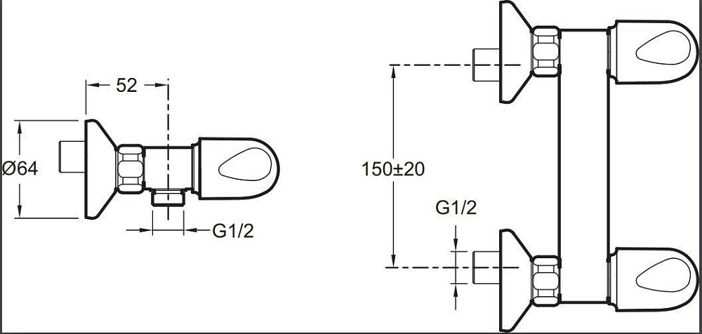 Смеситель для душа Jacob Delafon GALEO E71923-CP купить в интернет-магазине сантехники Sanbest