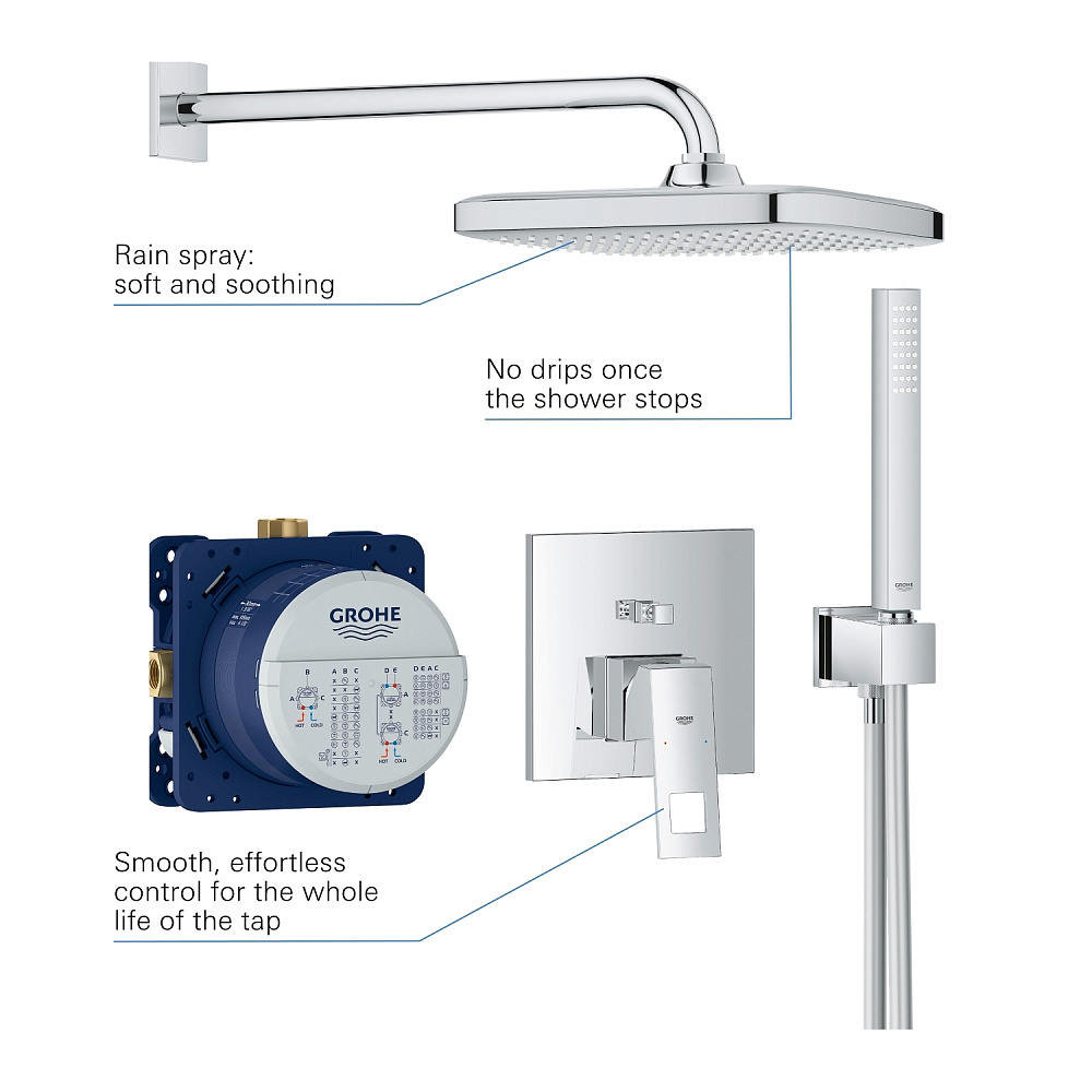 Душевая система Grohe Eurocube 25239000 хром купить в интернет-магазине сантехники Sanbest