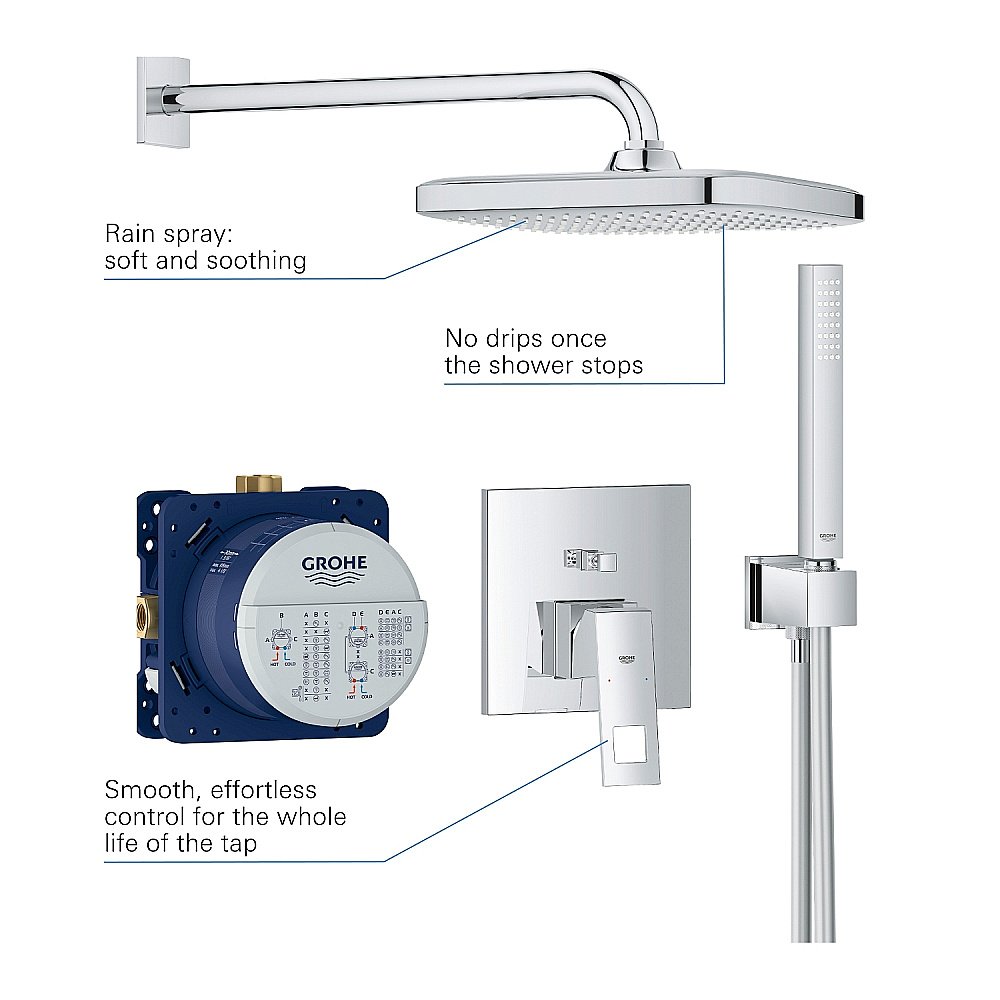Душевая система Grohe Eurocube 25239000 хром купить в интернет-магазине сантехники Sanbest