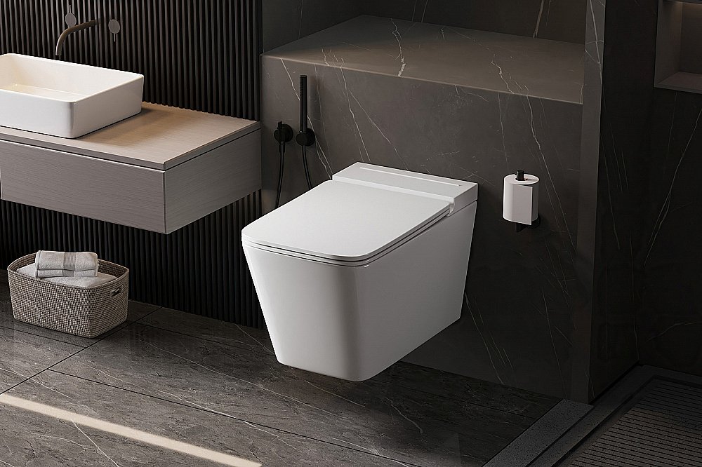 Унитаз подвесной ABBER Rechteck AC1202P импульсный смыв, с крышкой микролифт купить в интернет-магазине Sanbest