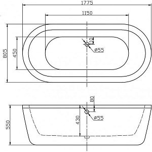 Ванна Belbagno BB12-1775 купить в интернет-магазине Sanbest