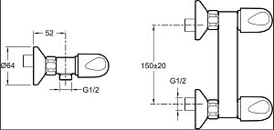 Смеситель для душа Jacob Delafon GALEO E71923-CP купить в интернет-магазине сантехники Sanbest