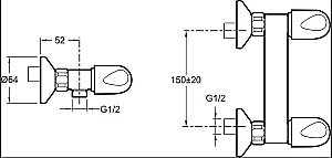 Смеситель для душа Jacob Delafon GALEO E71923-CP купить в интернет-магазине сантехники Sanbest