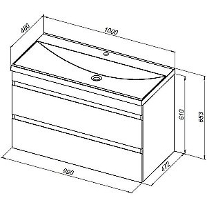 Тумба с раковиной Aquanet Нота new 100 334194 дуб веллингтон табак для ванной в интернет-магазине Sanbest