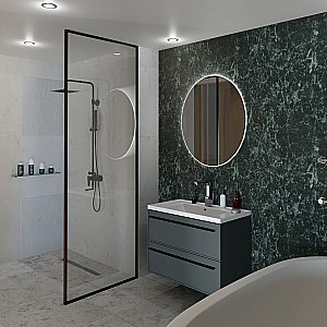 Тумба с раковиной LA FENICE Elba Grigio TWIN 80 серая для ванной в интернет-магазине Sanbest