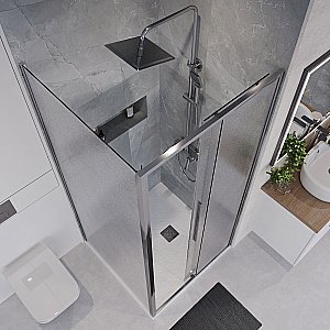 Душевой уголок Niagara Nova NG-65-9CH/NG-CH100-34 90х100 стекло шиншилла/профиль хром купить в интернет-магазине Sanbest