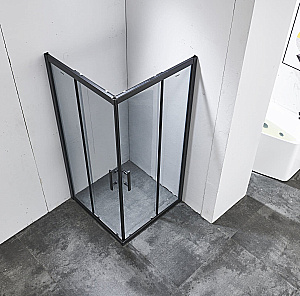Душевой уголок Timo Imwei 90х90 YL-9002B стекло прозрачное/профиль черный матовый купить в интернет-магазине Sanbest