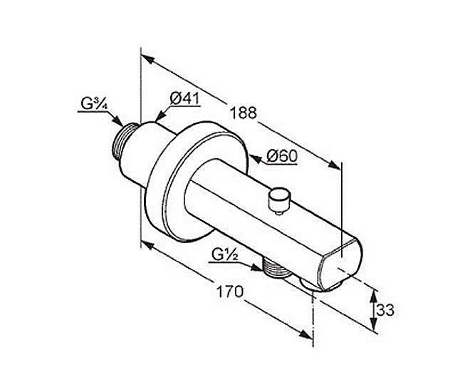 Излив для ванны Kludi Zenta 1350105 купить в интернет-магазине сантехники Sanbest