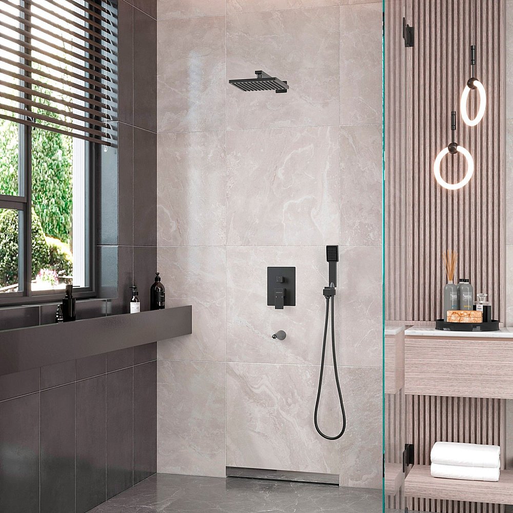 Душевая система Berges VENTAS 73006 черная матовая купить в интернет-магазине сантехники Sanbest