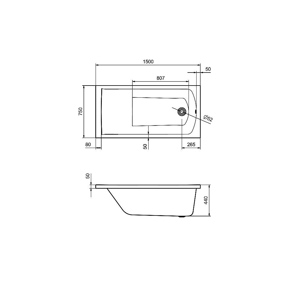Ванна акриловая Santek Фиджи 150x75 1.WH50.1.598 белая купить в интернет-магазине Sanbest